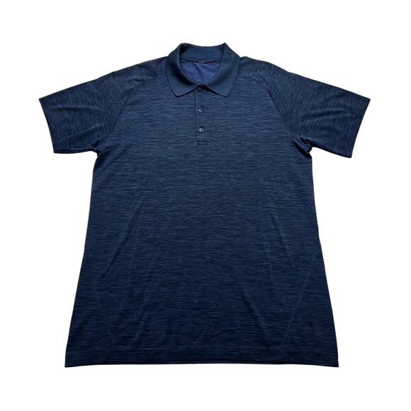 Lululemon Metal Vent Polo 2 Shirt Mens Medium BlueGreen Performance Short Sleeve - Picture 6 of 14